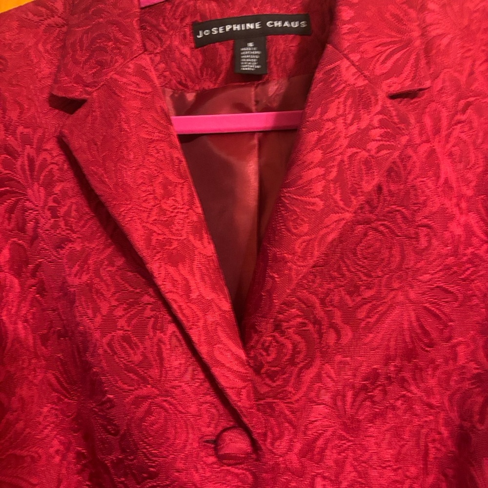 Josephine Chaus Scarlet Floral Blazer